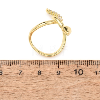 Brass Micro Pave Clear Cubic Zirconia Finger Rings RJEW-D349-02C-G-1