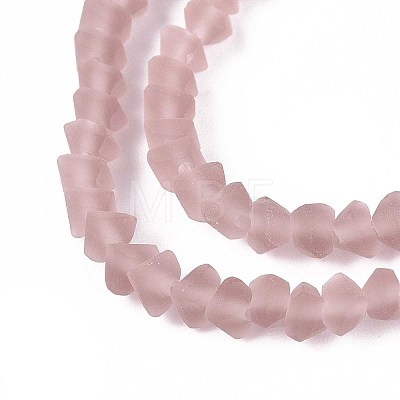 Frosted Transparent Glass Beads Strands GLAA-N016-4mm-25-1