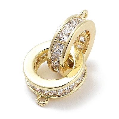 Brass Micro Pave Clear Cubic Zirconia Pendants X-ZIRC-L104-008G-1