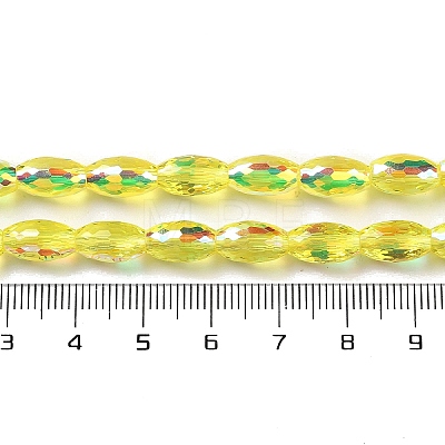 AB Color Plated Transparent Electroplate Beads Strands EGLA-H104-05A-1