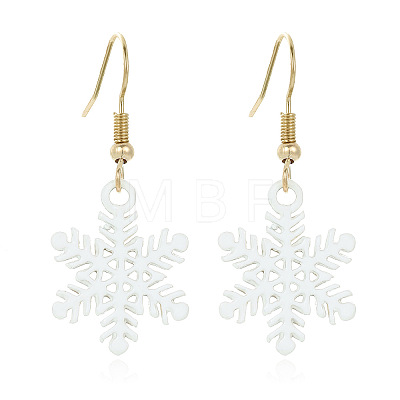Snowflake Alloy Enamel Dangle Earrings FS-WGD9918-03-1