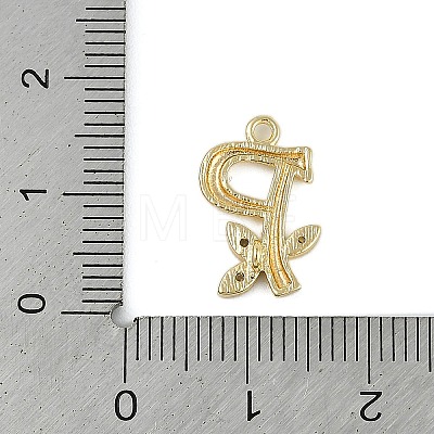 Brass Crystal Rhinestone Letter Links Connector Charms KK-S395-06G-P-1