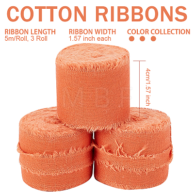Cotton Rustic Frayed Edge Ribbon OCOR-WH0071-029E-1