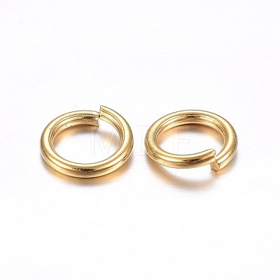 304 Stainless Steel Open Jump Rings X-STAS-O098-02G-08-1