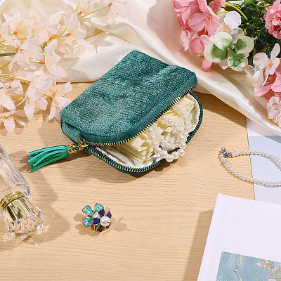 Velvet Jewelry Storage Zipper Pouches ABAG-WH0063-117B-1