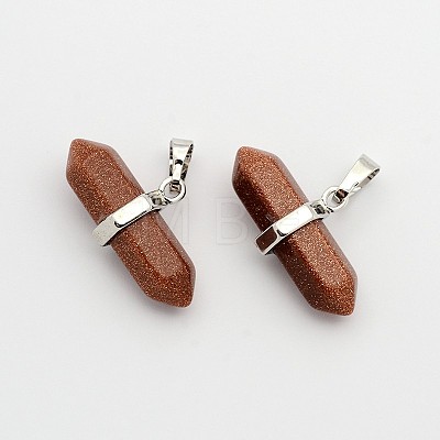 Synthetic Goldstone Double Terminated Pointed Pendants G-F177-16-1