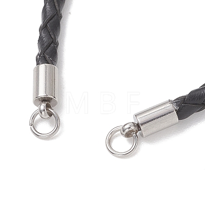 3MM Round Braided Leather Bracelet Making AJEW-JB01541-1