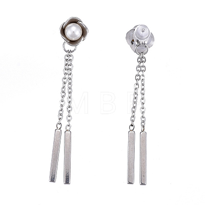 304 Stainless Steel Chain Tassel Earrings EJEW-I248-39-1