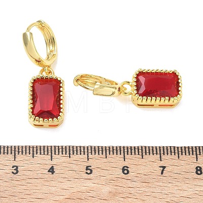 Brass Glass Dangle Hoop Earrings for Women KK-CBA760A-04G-1