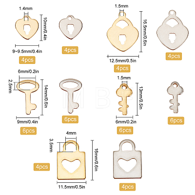 304 Stainless Steel Charms STAS-SC0002-40-1