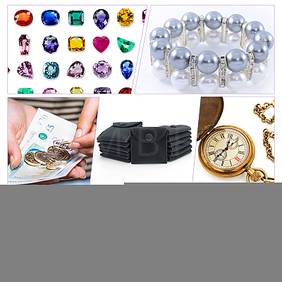 Velvet Jewelry Flap Pouches with Snap Button X-TP-WH0007-10B-1