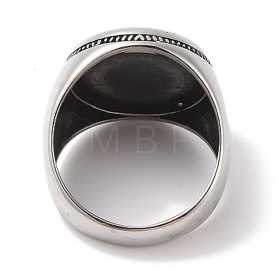 304 Stainless Steel Round with Tree of Life Signet Rings for Men RJEW-U005-20A-01-1