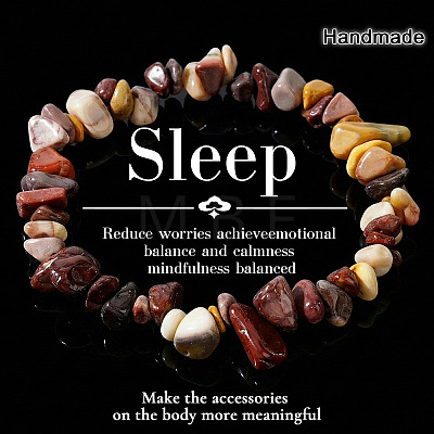 Natural Mookaite Chip Beaded Stretch Bracelets JI5766-16-1