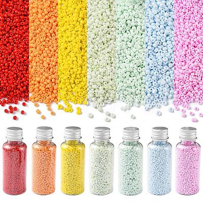 23338Pcs 7 Style Round Glass Seed Beads SEED-YW0002-25-1