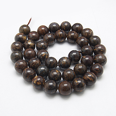 Natural Bronzite Beads Strands G-G212-12mm-42-1