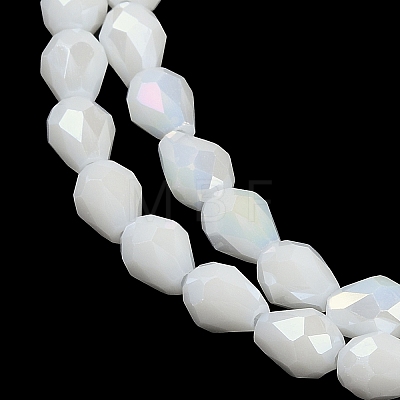 Opaque Solid Color Electroplate Glass Beads Strands EGLA-N013-P6mm-B02-1