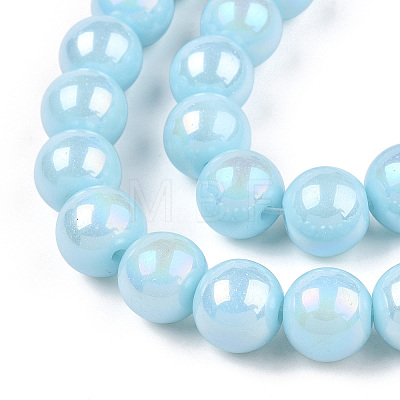 Electroplate Opaque Glass Beads Strands GLAA-T032-P4mm-AB10-1