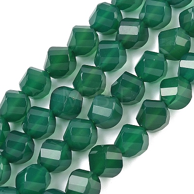 Natural Green Onyx Agate Beads Strands G-C267-B13-1