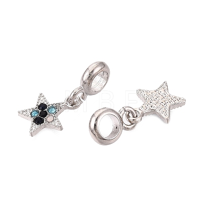 Alloy Colorful Rhinestone European Dangle Charms FIND-Q121-04P-1