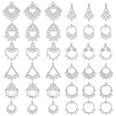 96Pcs 12 Styles Alloy Hollow Chandelier Component Links FIND-PH0061-70-1