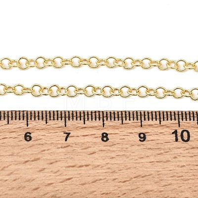 3.5MM Brass Rolo Chain Necklaces for Women NJEW-F366-02A-1