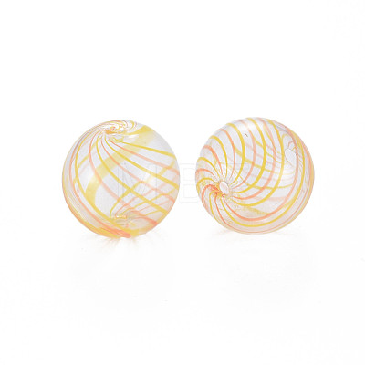 Transparent Handmade Blown Glass Globe Beads GLAA-T012-34A-1