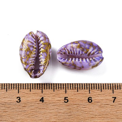 Spray Painted & Drawbench Cowrie Shell Beads SSHEL-M023-03A-1