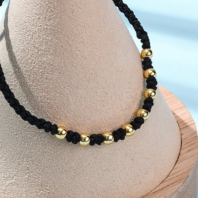 Polyester Cord Braided Bead Bracelets for Women BJEW-L698-03G-01-1