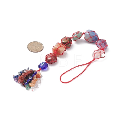 7 Chakra Nuggets Natural Gemstone Pocket Pendant Decorations HJEW-JM01049-04-1