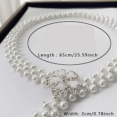 White Plastic Imitation Pearl Beaded Belly Chains WG08E5B-01-1