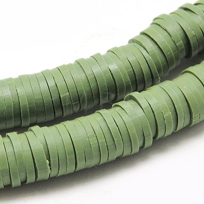 Flat Round Eco-Friendly Handmade Polymer Clay Beads CLAY-R067-8.0mm-43-1
