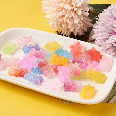 160Pcs 16 Style Opaque Flatback Resin Cabochons RESI-TA0001-34-1