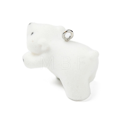 Flocky Opaque Resin Pendants RESI-G105-06C-1