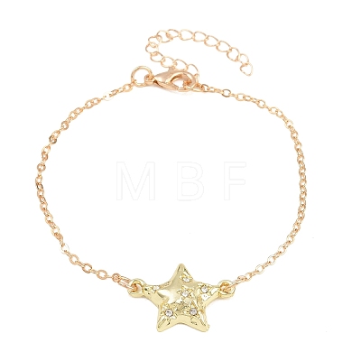 Alloy Micro Pave Clear Cubic Zirconia Link Bracelets for Women AL-CBA3C8B-04G-1