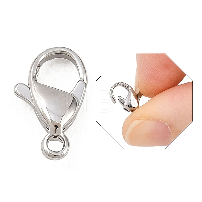 Tarnish Resistant 316 Surgical Stainless Steel Lobster Claw Clasps X-STAS-316-FL12A-1