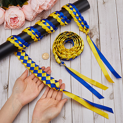 Two Tone Graduation Ribbon Leis FIND-WH0423-78C-1