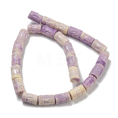 Synthetic Shell Dyed Carved Beads Strands SHEL-I001-01A-1