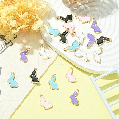 20Pcs 5 Colors Alloy Enamel Pendants ENAM-YW0003-01-1