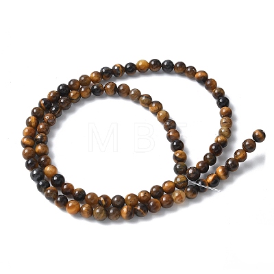 Round Tiger Eye Beads Strands Z0RQT011-AB-1