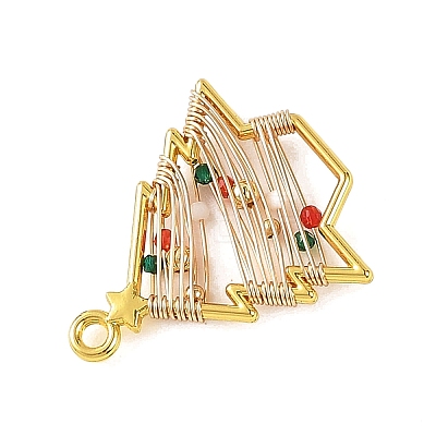 Christmas Zinc Alloy & Glass Beads Pendants PALLOY-TA00441-1