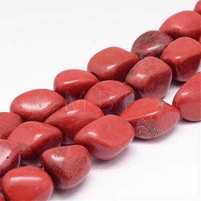 Natural Red Jasper Bead Strands G-K153-D25-1