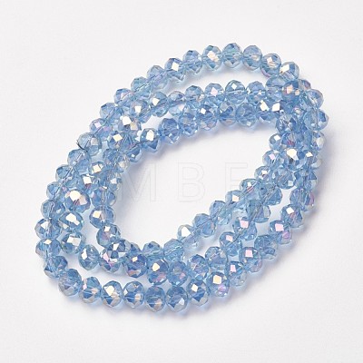 Electroplate Transparent Glass Beads Strands EGLA-A034-T4mm-T07-1