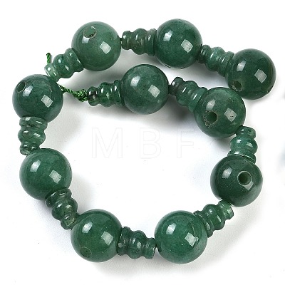 Natural Green Aventurine 3-Hole Guru Beads Strands G-H064-E07-05-1