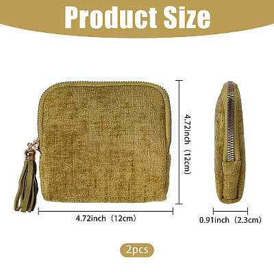 Velvet Jewelry Storage Zipper Bags with Tassel ABAG-WH0072-029-1