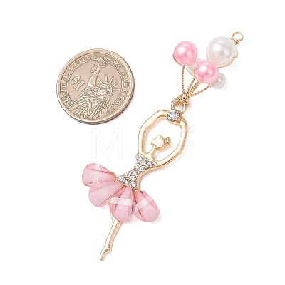 ABS Plastic Imitation Pearl & Alloy Big Pendants PALLOY-JF04992-1