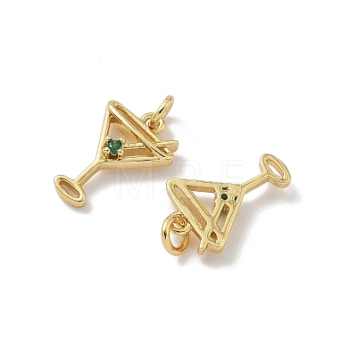 Brass Pave Cubic Zirconia Pendants KK-P325-17B-G-1