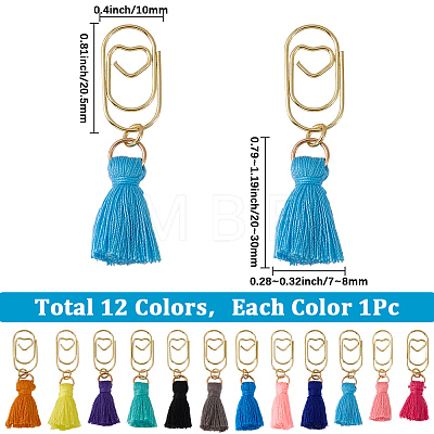 Polycotton(Polyester Cotton) Tassel Bookmark AJEW-BM00005-1