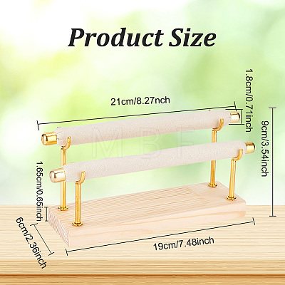 2-Tier Wood Ring Display Stands RDIS-WH0002-21G-01-1