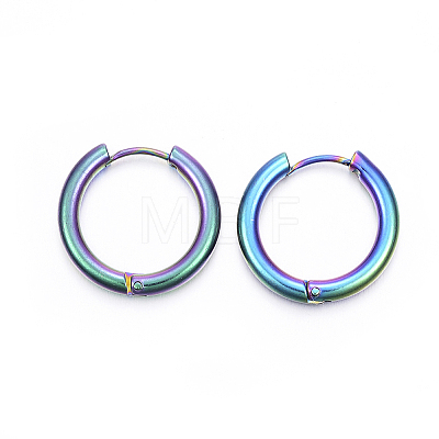 Ion Plating(IP) 304 Stainless Steel Huggie Hoop Earrings LS-EJEW-F111-20mm-Y-1