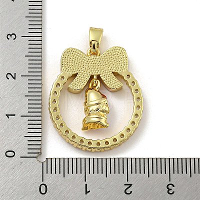 Christmas Brass Micro Pave Cubic Zirconia Pendant KK-H468-01E-01G-1